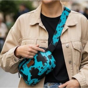 Blue wrangler cow Patterned fannypack